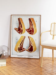 Meat Poster, Restaurant Print, Kitchen Decor