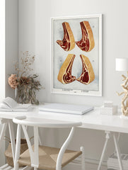 Meat Poster, Restaurant Print, Kitchen Decor