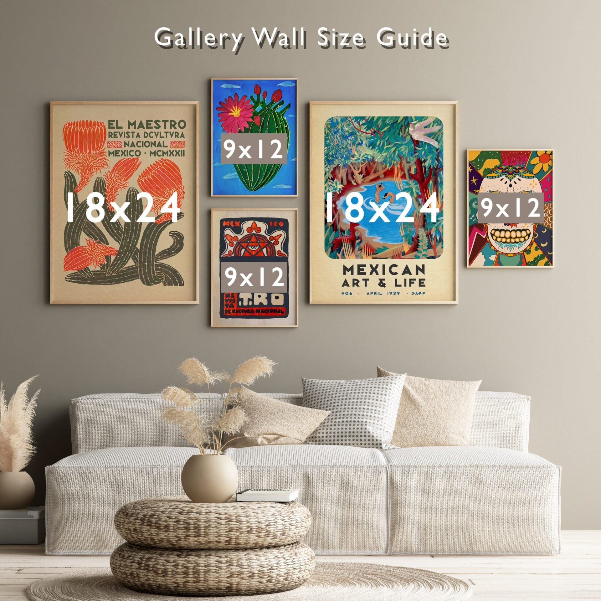 Mexican Gallery Wall Poster Set, Mexican Print Set