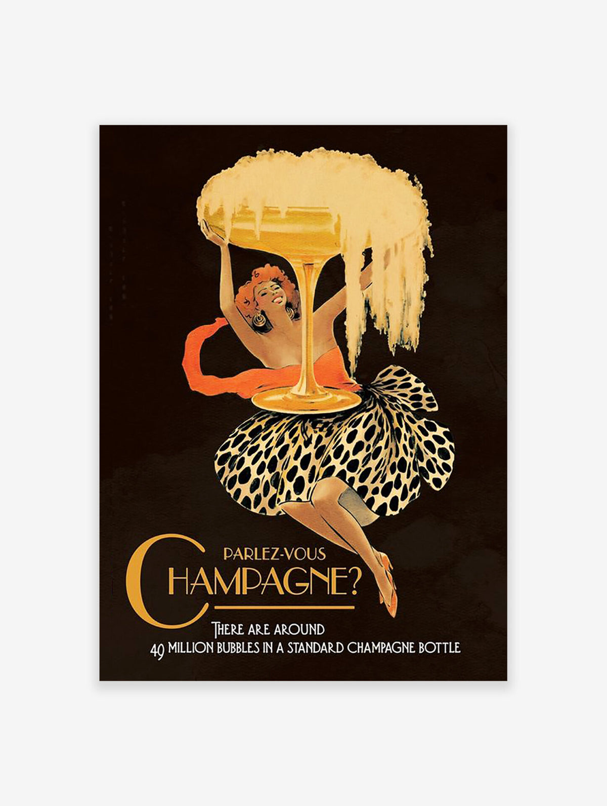 Vintage Champagne Poster, Kitchen Print