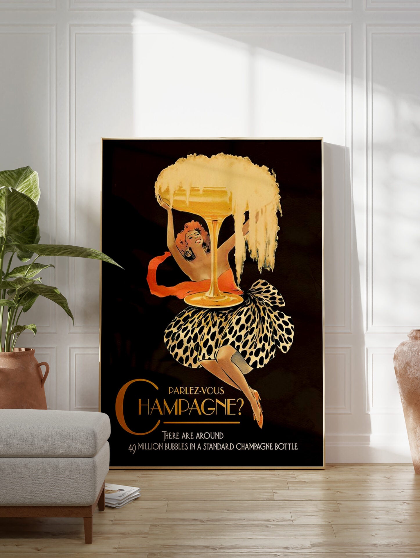 Vintage Champagne Poster, Kitchen Print