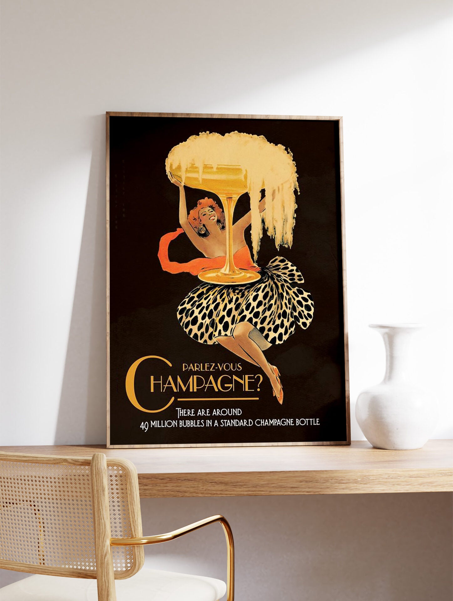 Vintage Champagne Poster, Kitchen Print