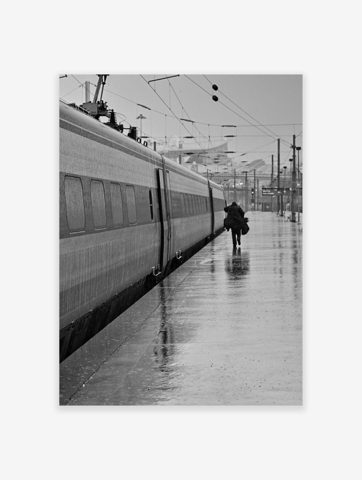 Black and White Train Poster, Photographic Print