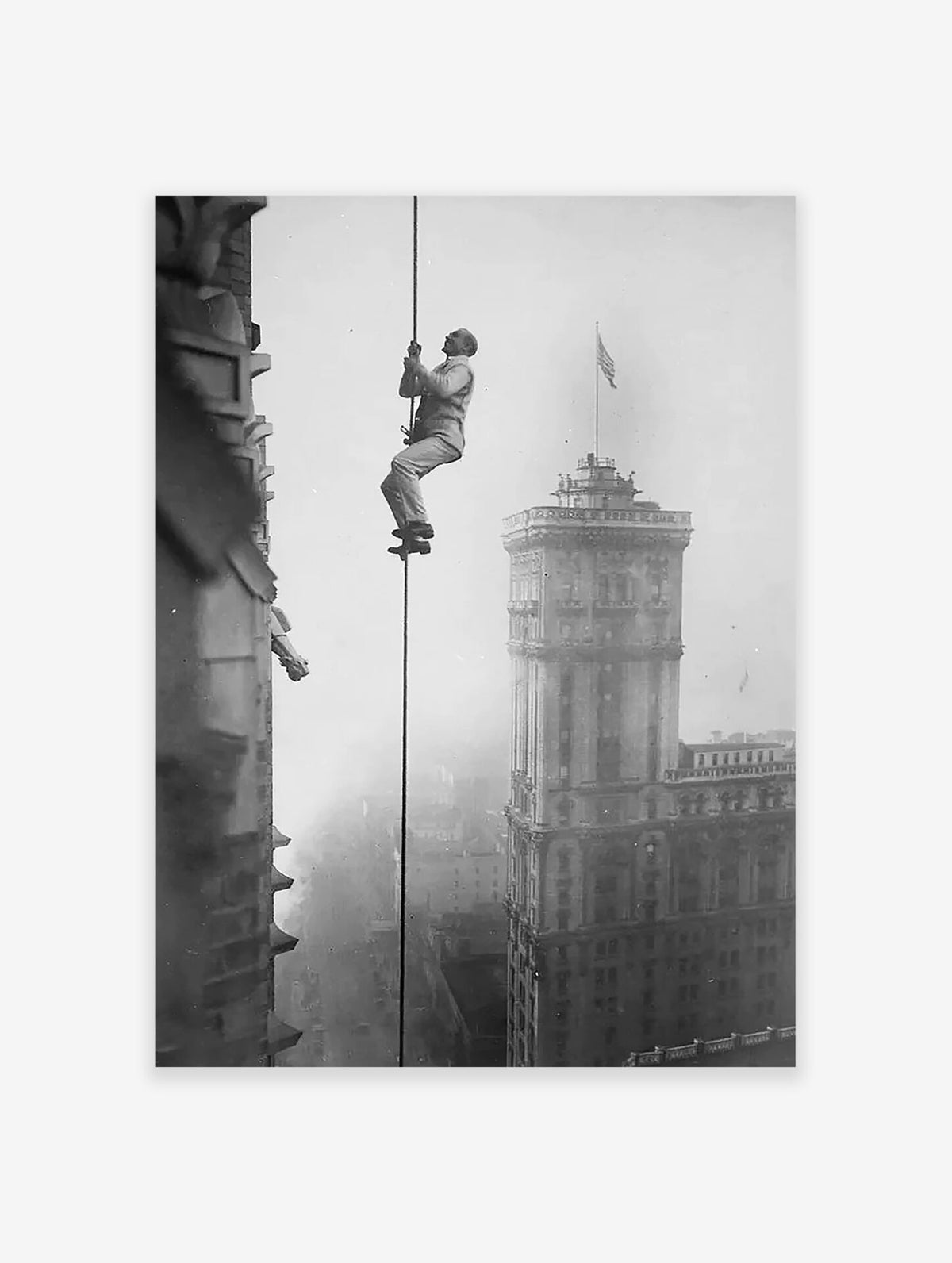 Black and White Climbing Poster, Vintage Photographic Print