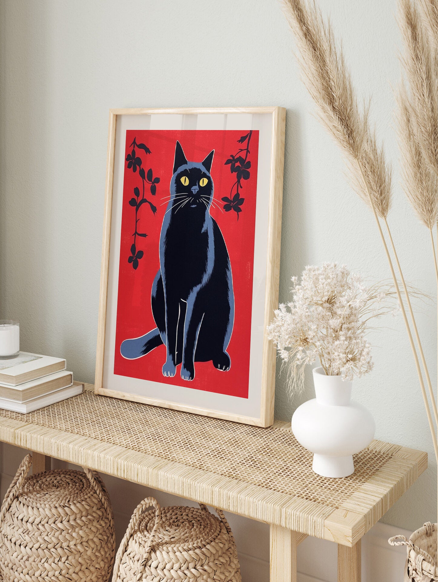 Japanese Cat Poster, Cat Print