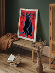 Japanese Cat Poster, Cat Print