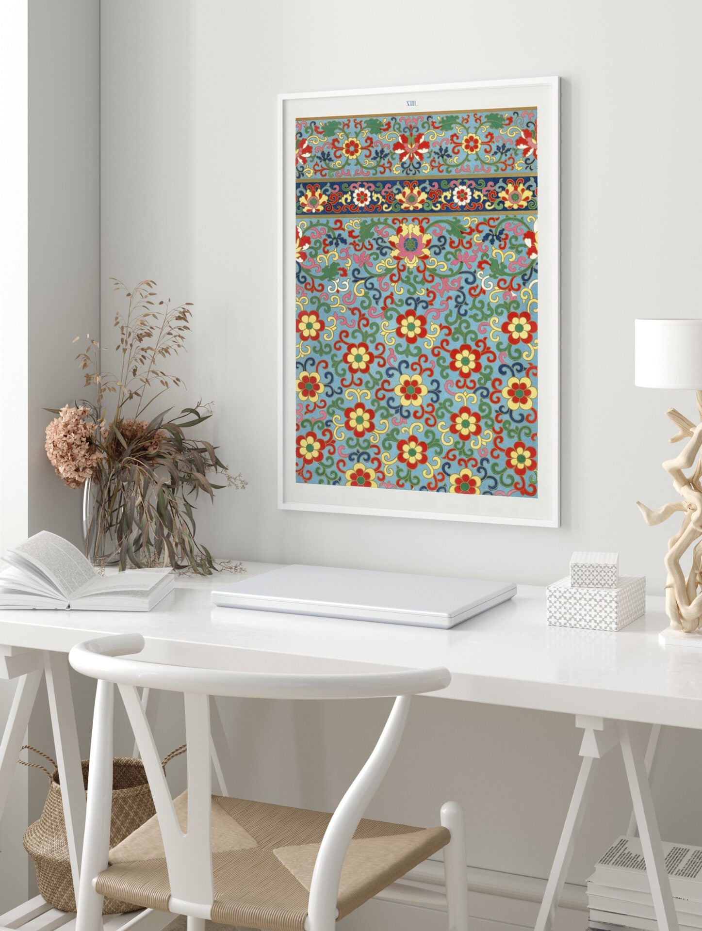 Chinese Poster, Chinese Florals Print