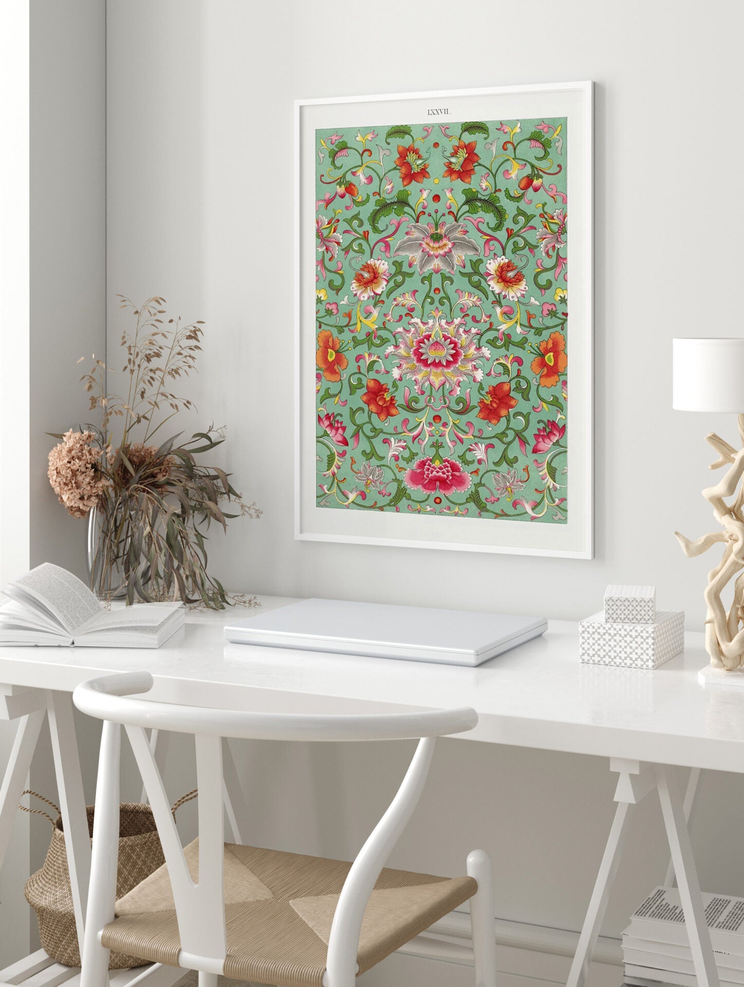 Chinese Poster, Chinese Florals Print