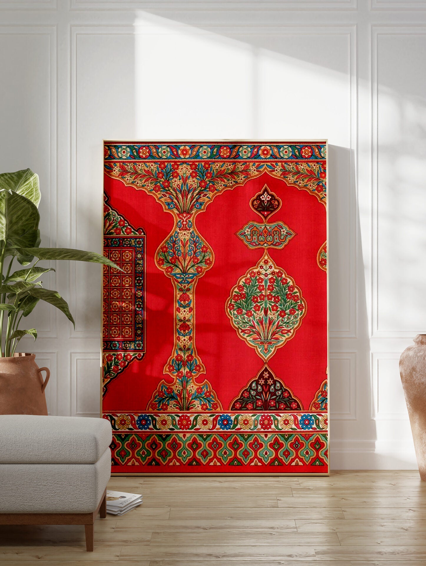 Islamic Poster, Red Floral Print