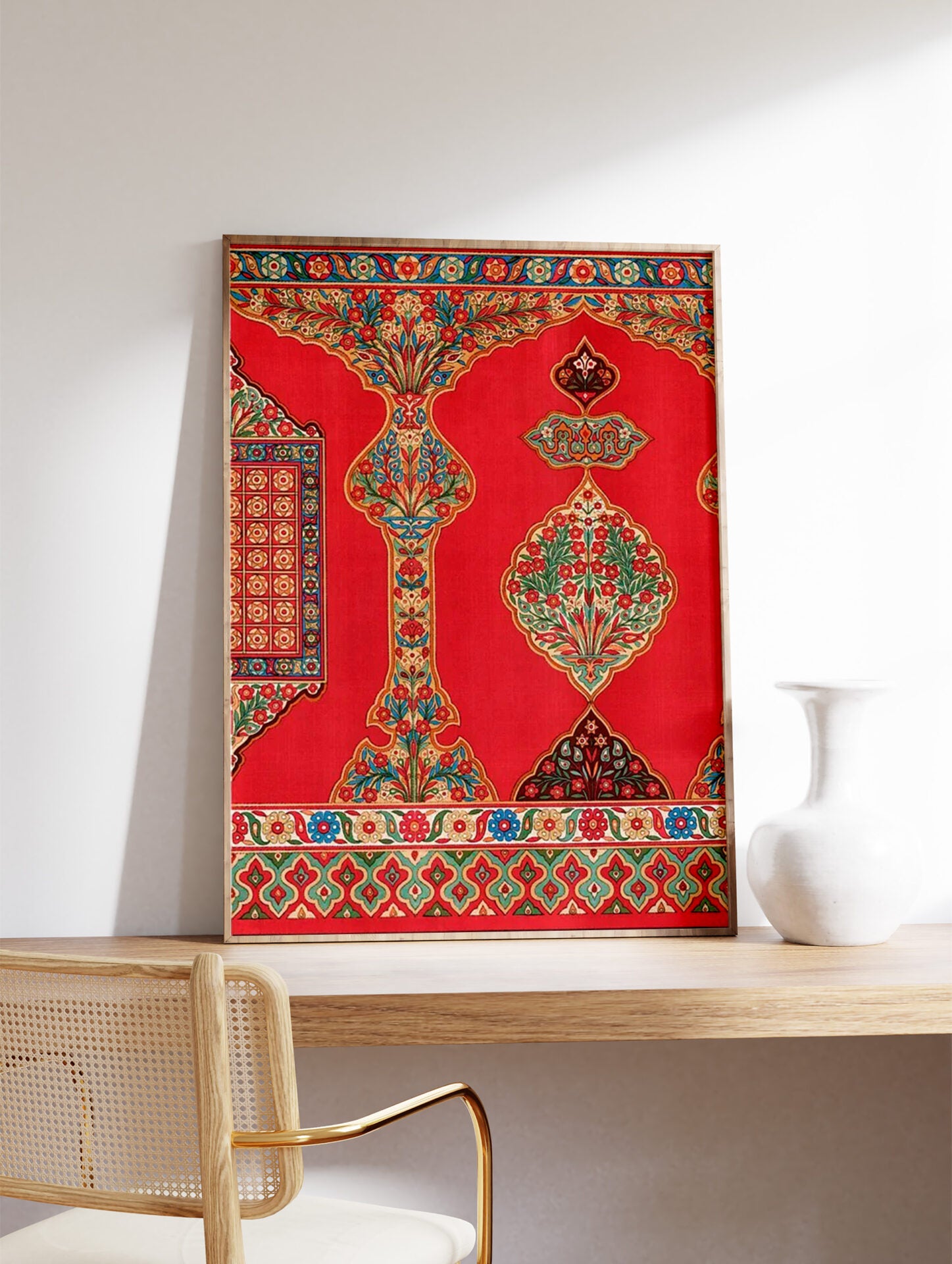 Islamic Poster, Red Floral Print