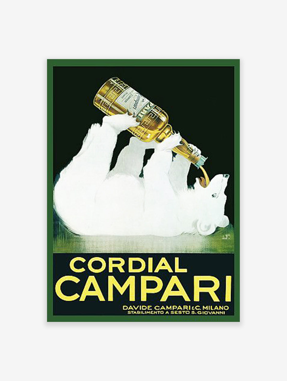 Polar Bear Poster, Vintage Campari Print