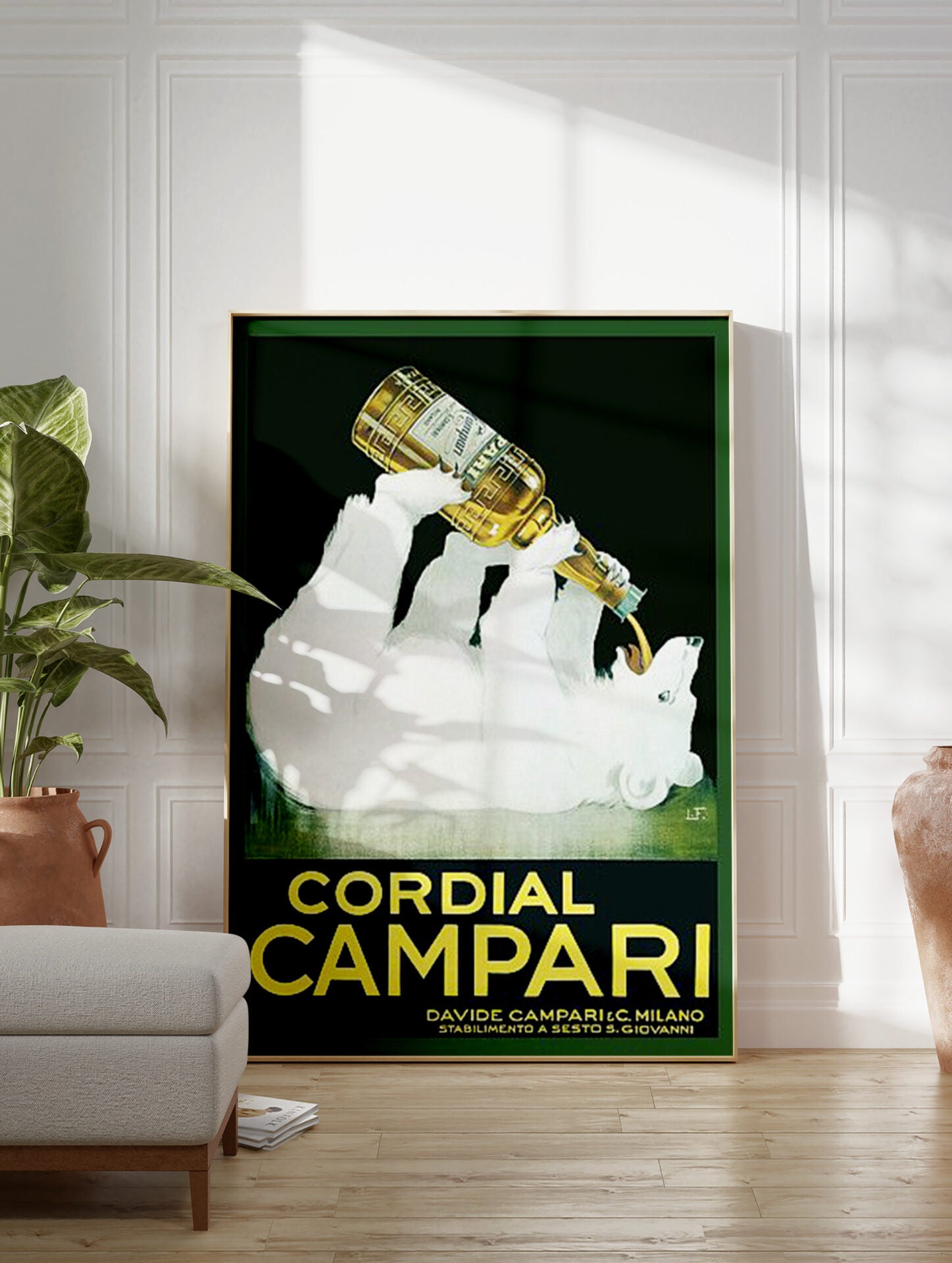 Polar Bear Poster, Vintage Campari Print