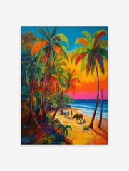 Caribbean Art Poster, Caribbean Beach Print