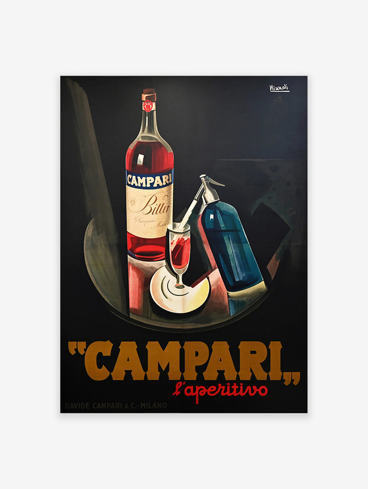 Vintage Campari Drink Poster, Kitchen Print