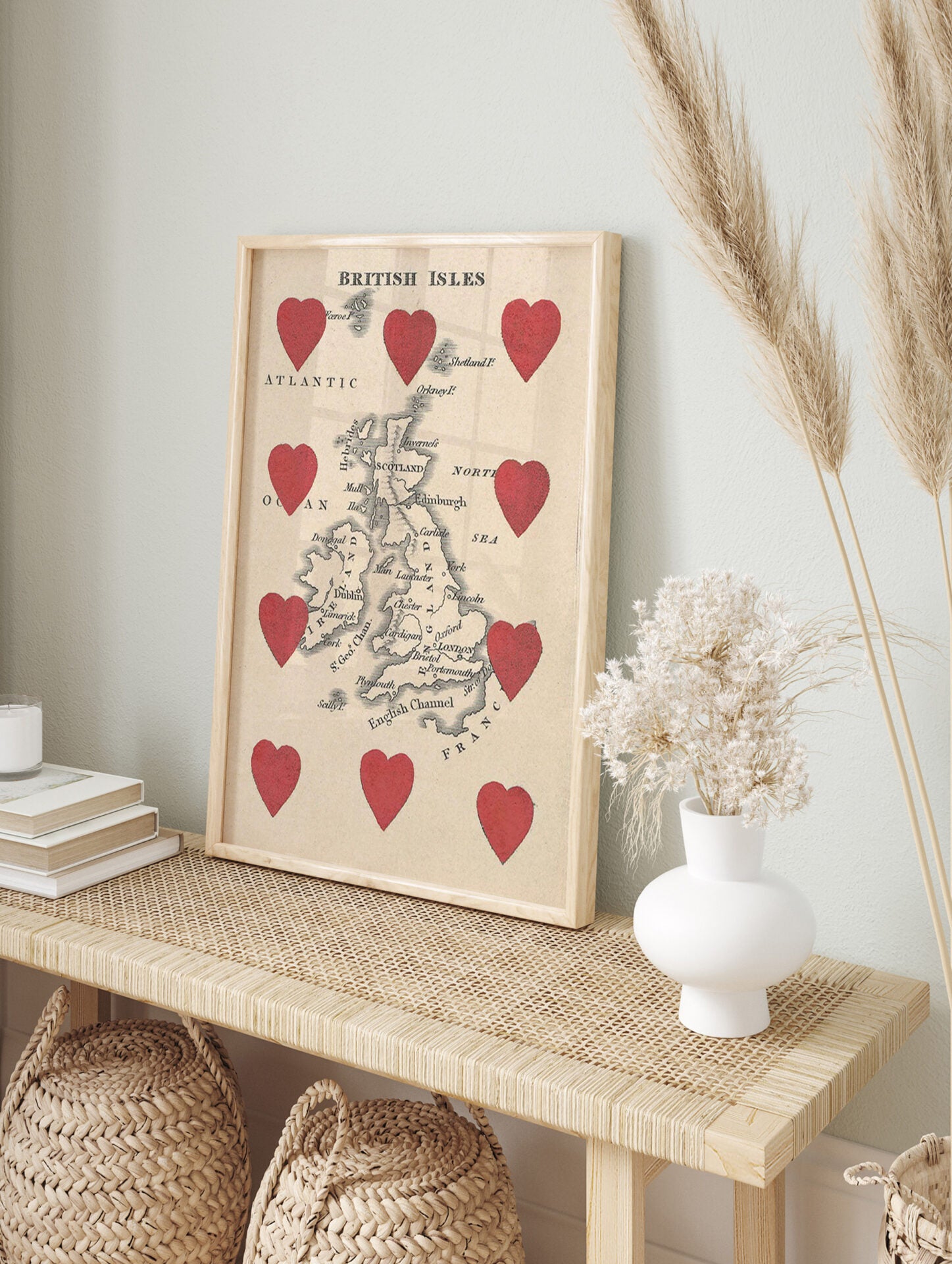 British Isles Playing Card Poster, British Travel Print