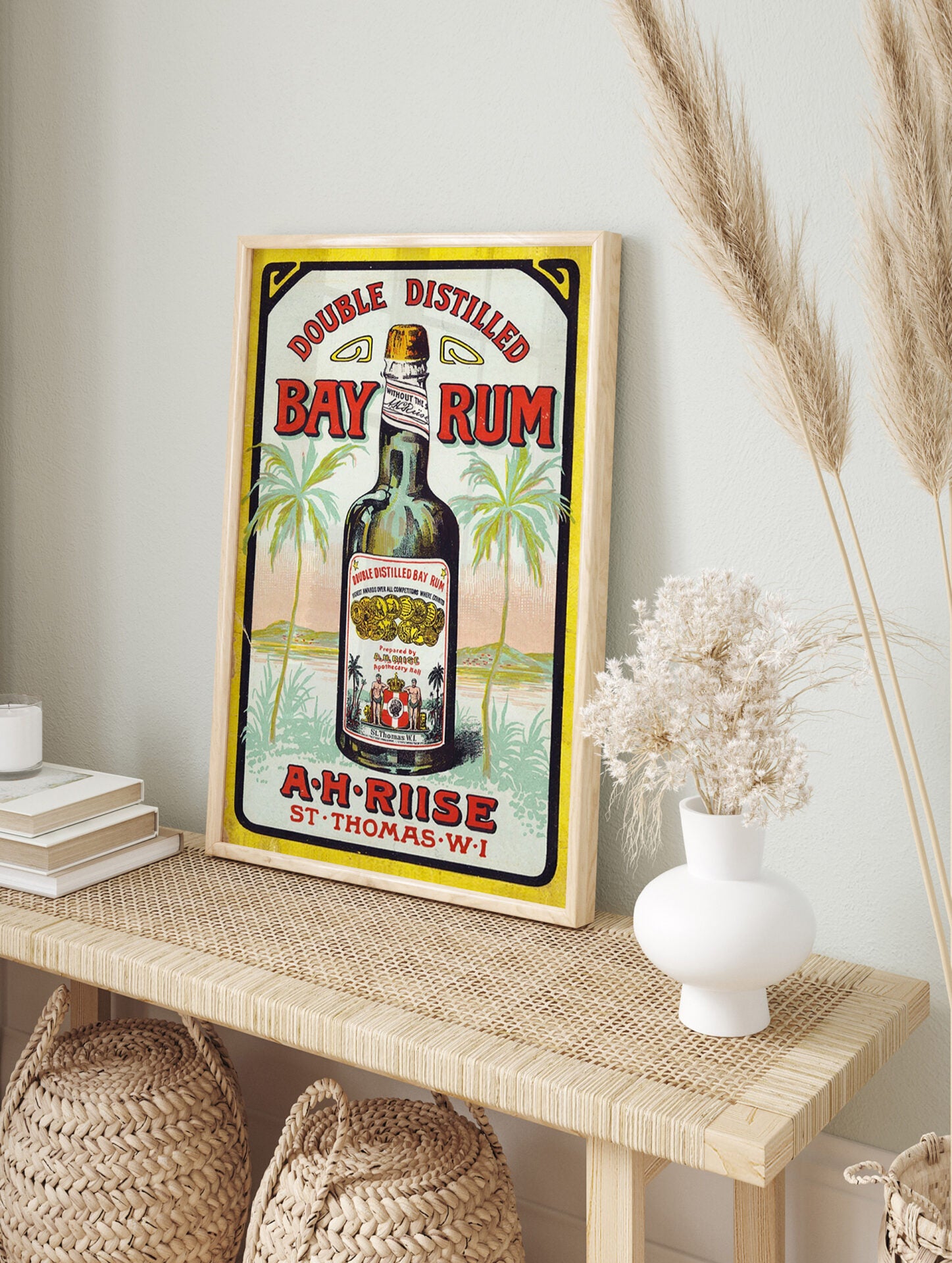 Vintage Rum Poster, Caribbean Print