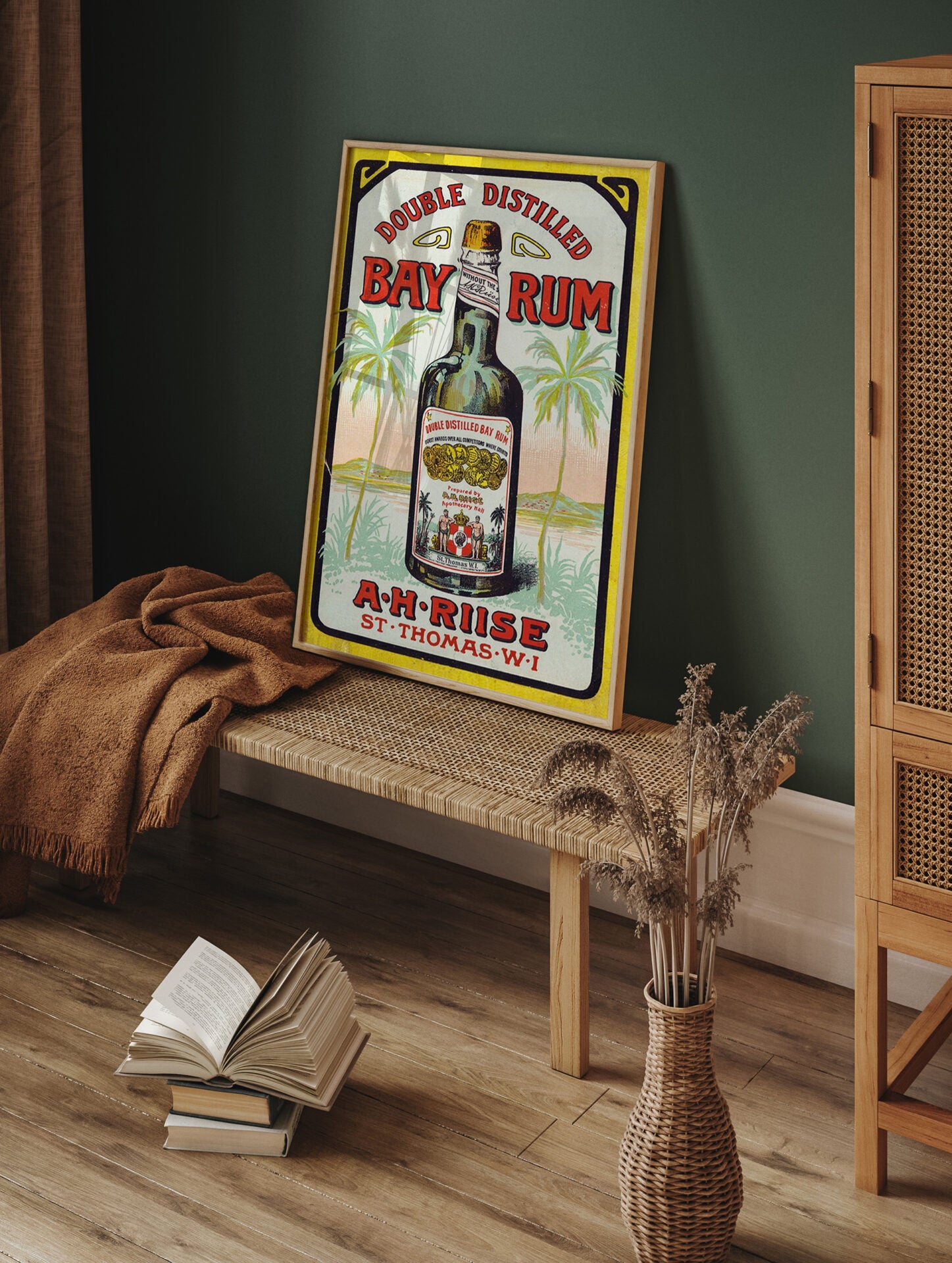 Vintage Rum Poster, Caribbean Print