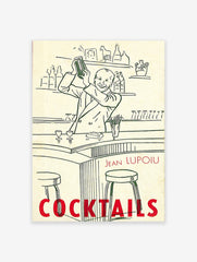 Vintage Cocktail Bar Poster, Happy Bartender Print