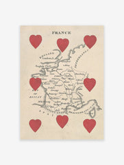 France Travel Poster, Map Print