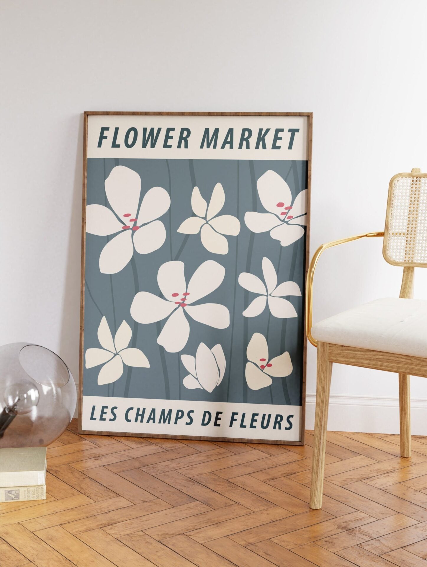 French Flower Market Poster, Parisian Floral Print