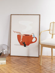 Boho Tea Cup Poster, Tea Cup Print