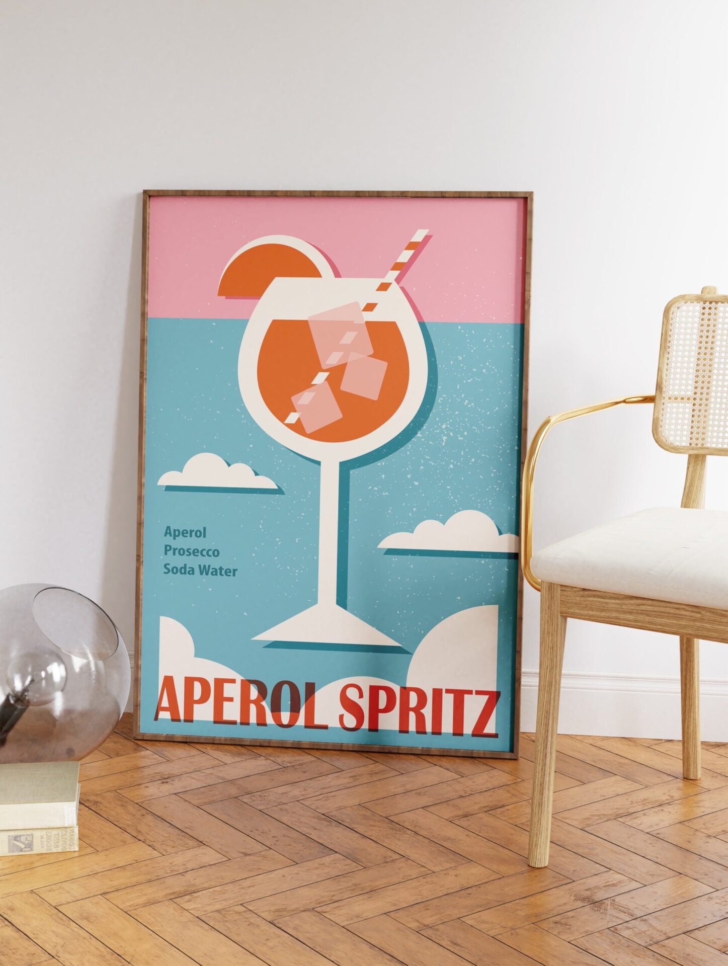 Aperol Drinks Poster, Cocktail Print