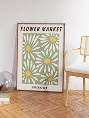 Flower Market Copenhagen Poster, Danish Floral Print