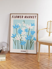 Flower Market Vienna Poster, Austria Floral Print