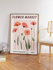 Flower Market Poster, Poppy Print