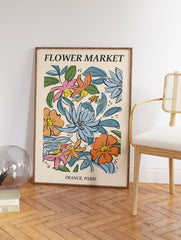 Flower Market France Poster, France Floral Print