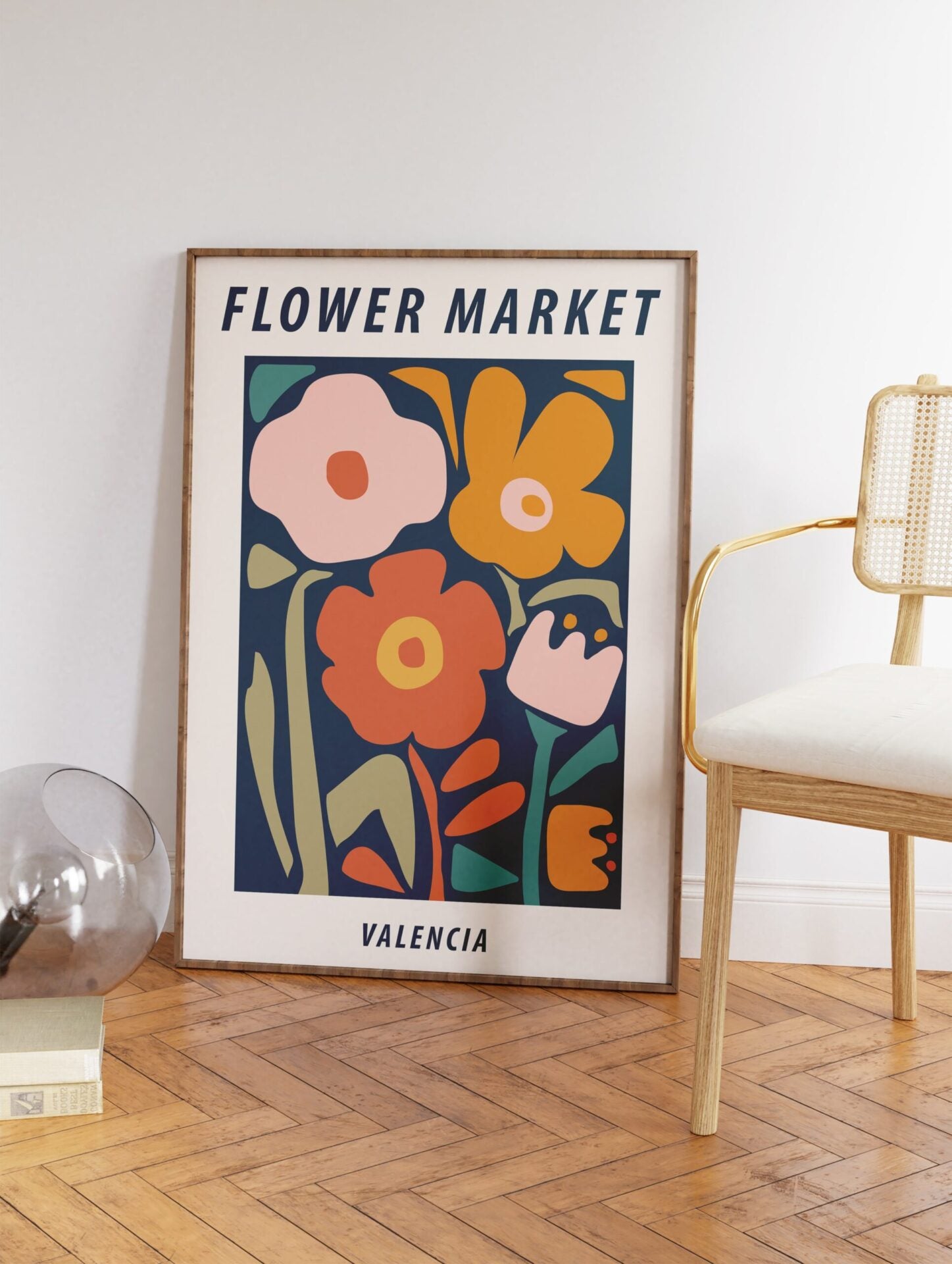 Flower Market Valencia Poster, Floral Print