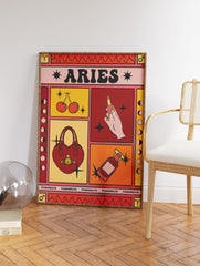 Aries Zodiac Poster, Classy Aries Zodiac Star Sign Print