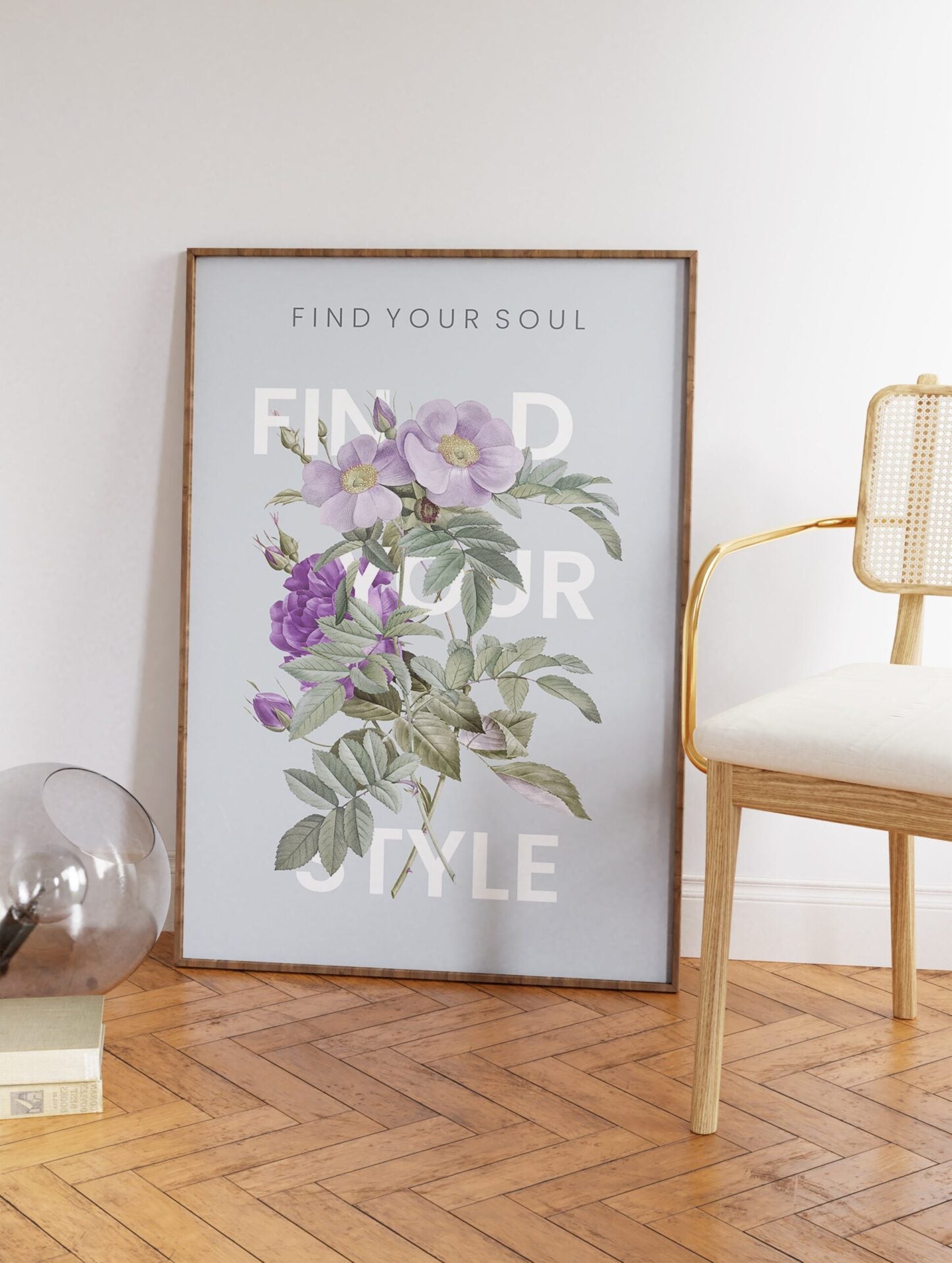 Find Your Soul Poster, Floral Typography Print