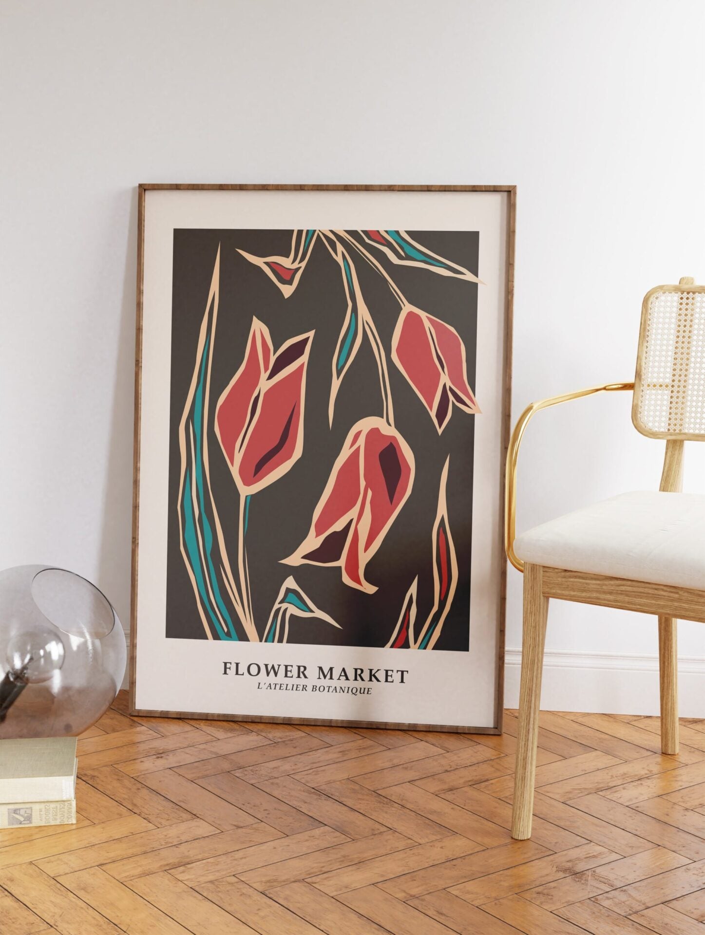 Roses Flower Market Poster, Floral Print