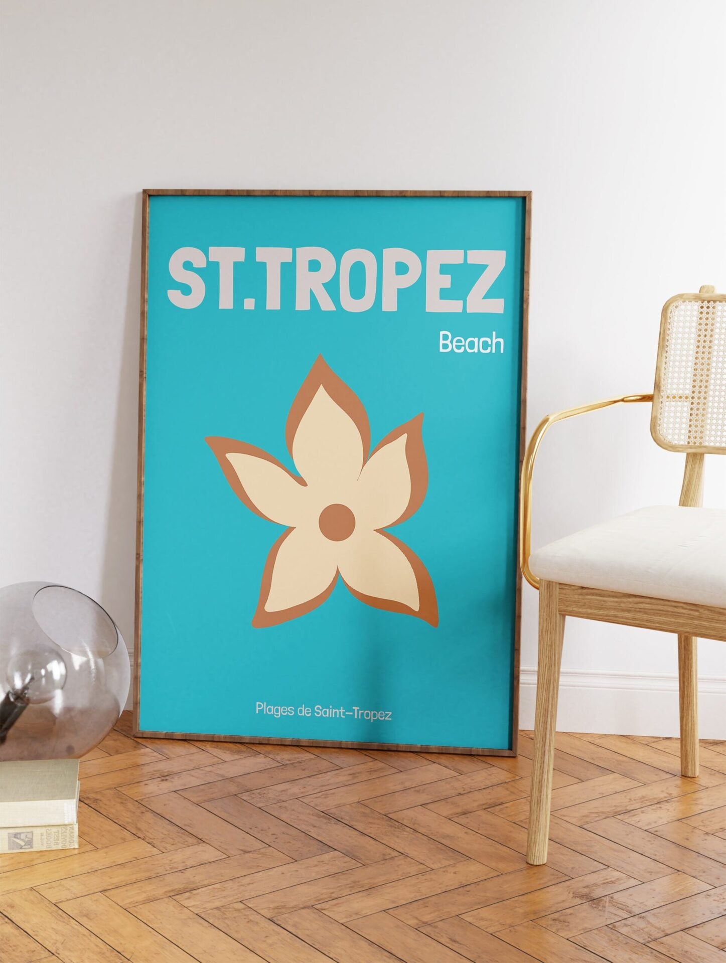 St. Tropez Beach Poster, St. Tropez Travel Print