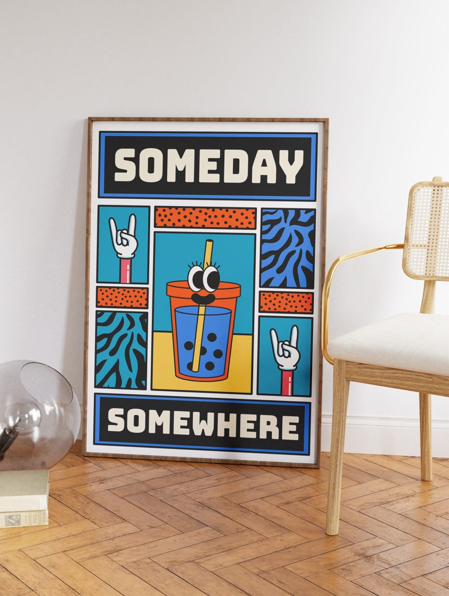 Someday Somewhere Pop Art Poster, Motivational Print