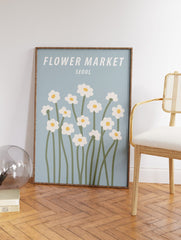 Flower Market Seoul Poster, Korean Floral Print