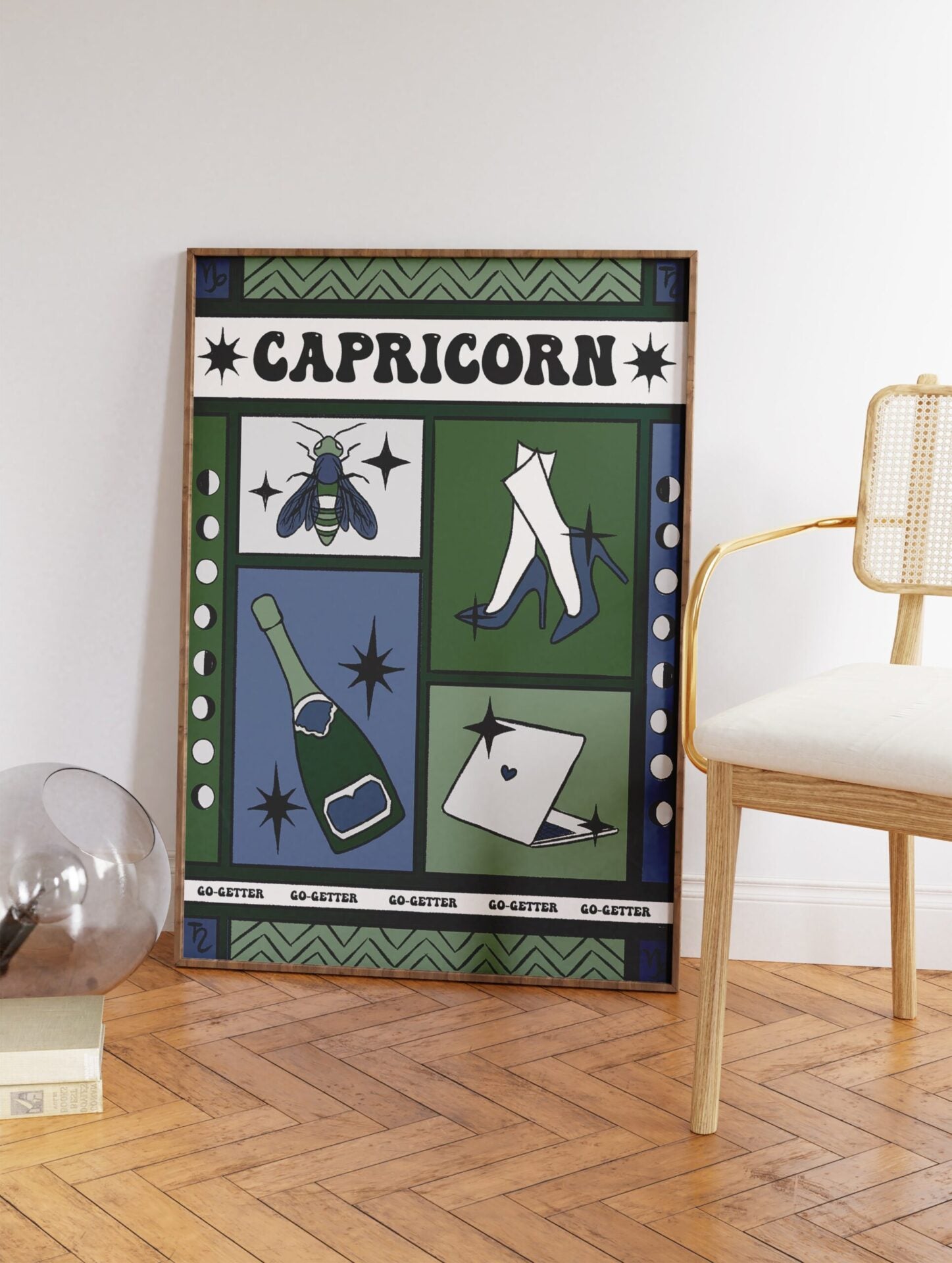 Capricorn Poster, Zodiac Sign Print