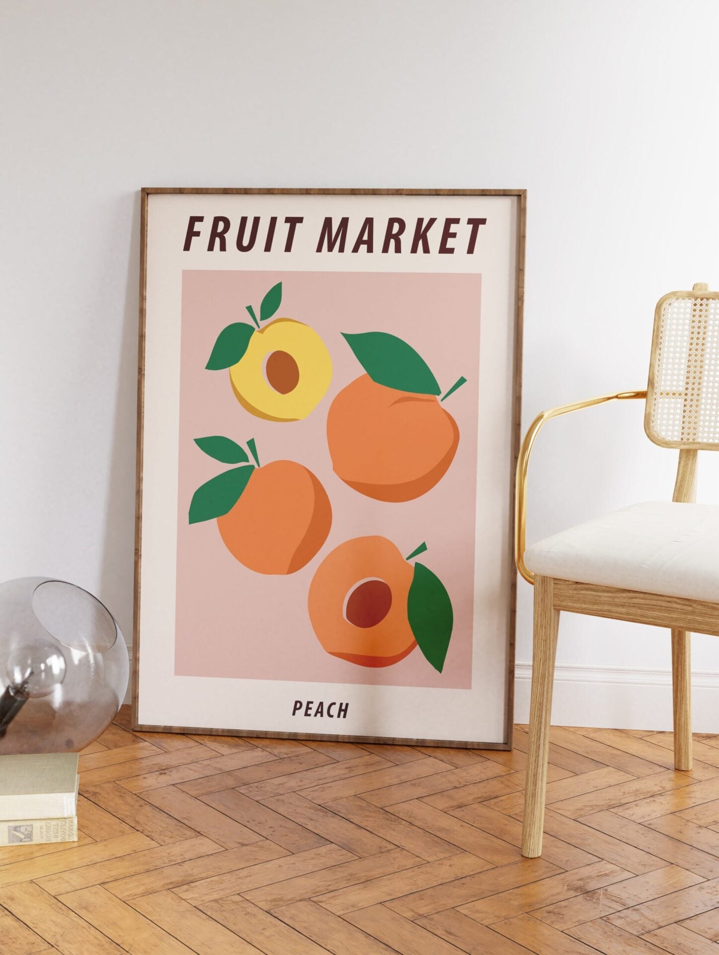 Peaches Poster, Fruit Print