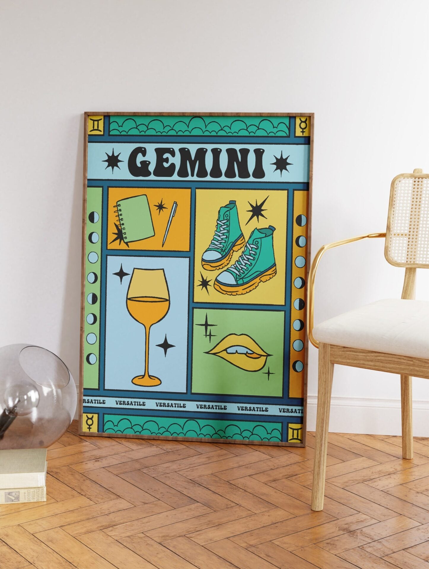 Gemini Zodiac Poster, Gemini Zodiac Star Sign Print