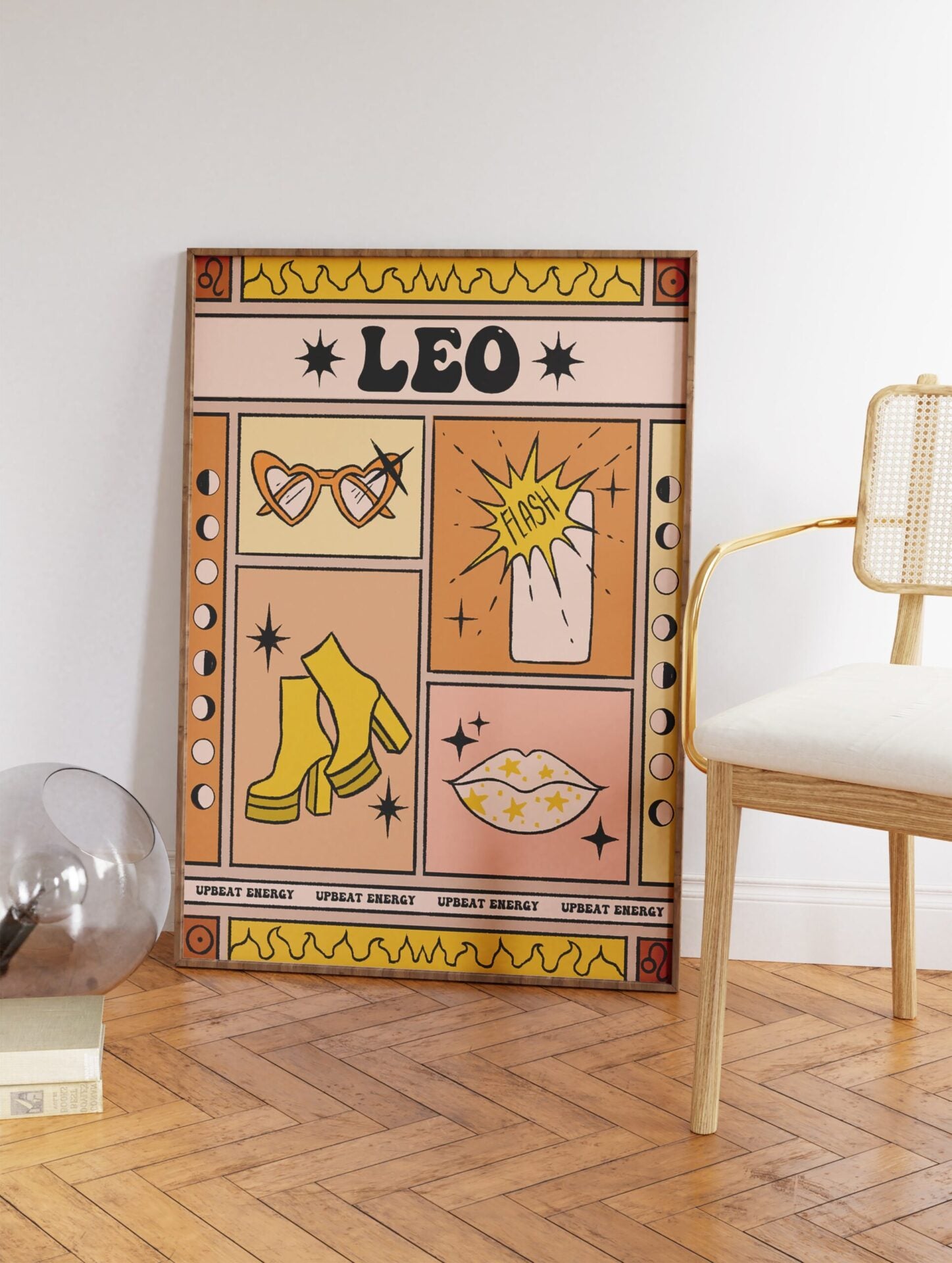 Leo Zodiac Poster, Leo Zodiac Star Sign Print