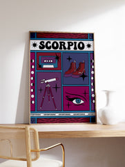 Scorpio Zodiac Poster, Scorpio Zodiac Star Sign Print