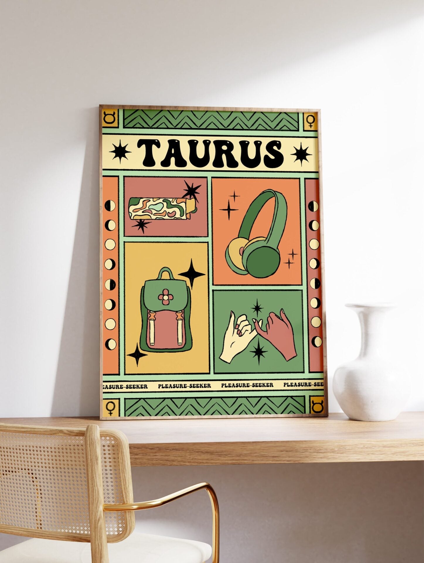 Taurus Zodiac Poster, Taurus Zodiac Star Sign Print