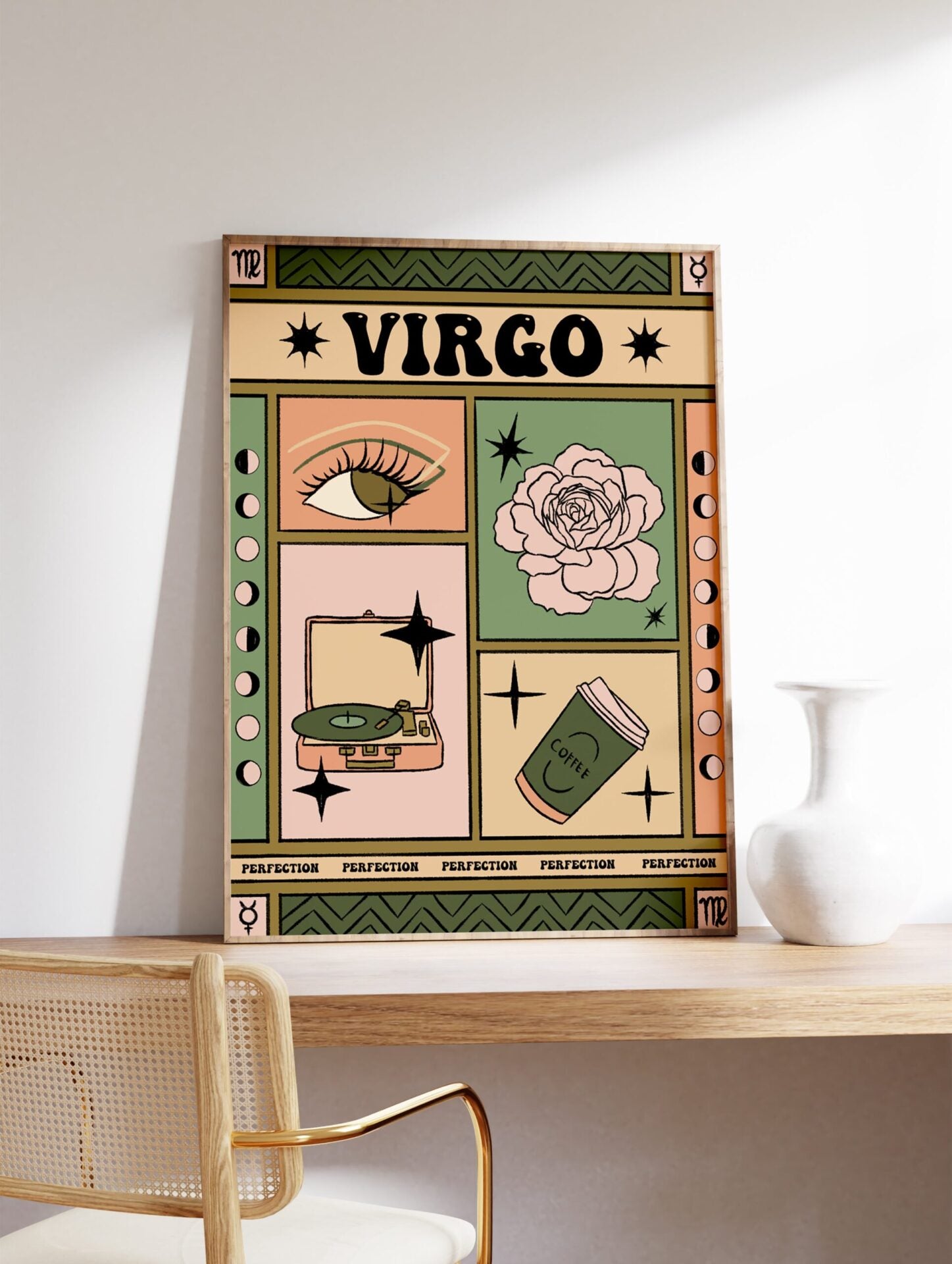 Virgo Zodiac Poster, Virgo Zodiac Star Sign Print