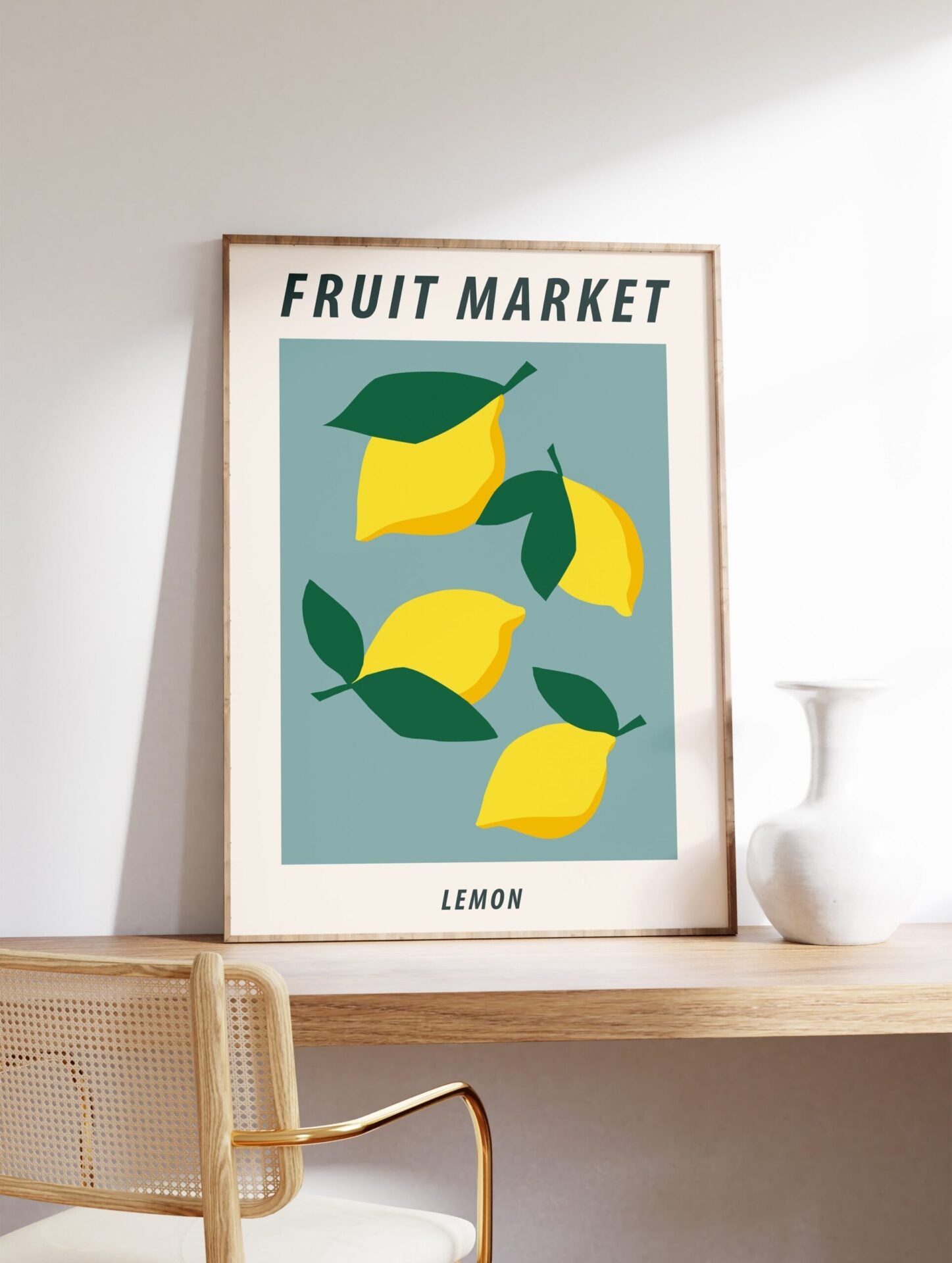 Lemon Fruit Poster, Lemon Print