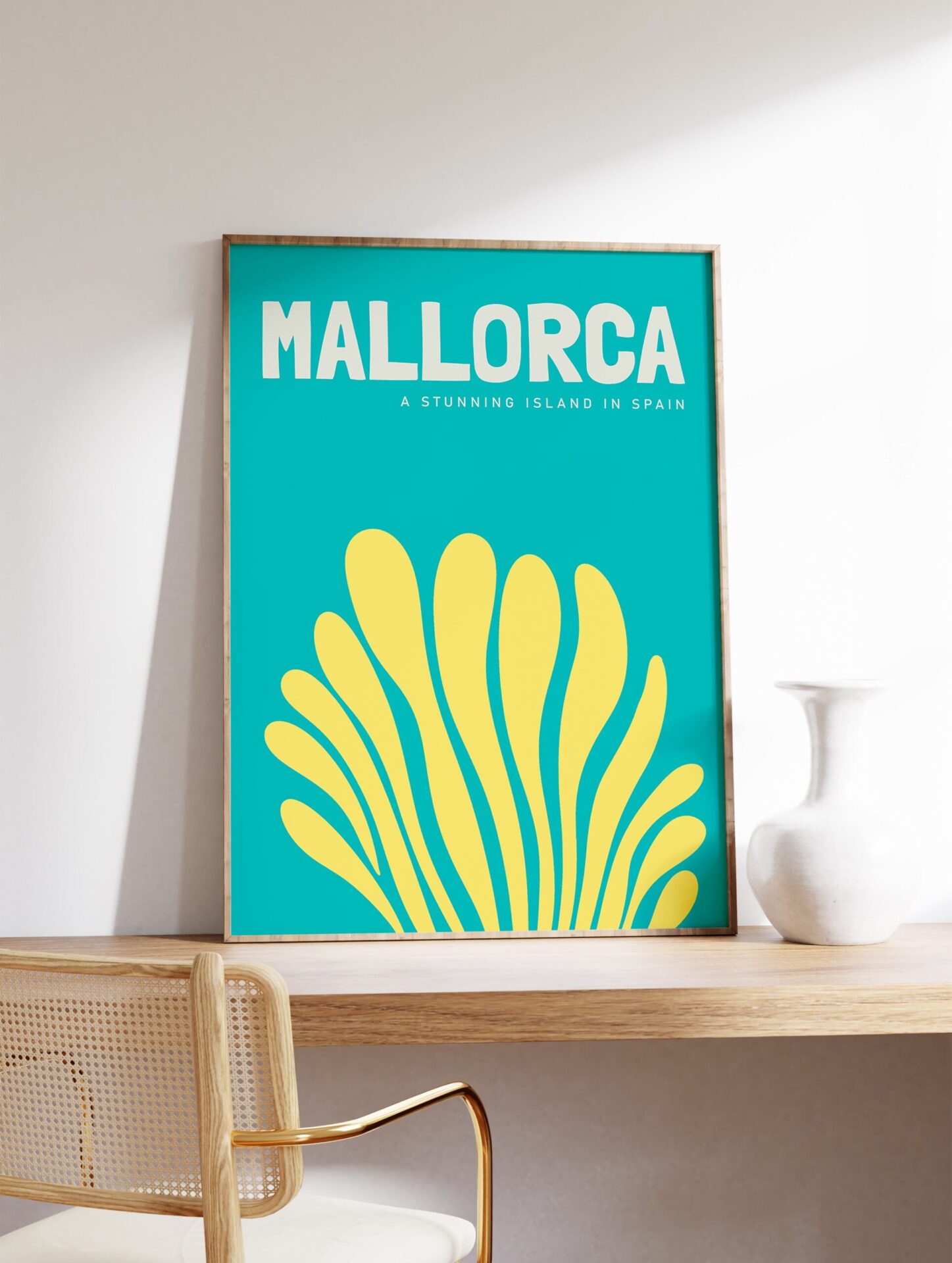 Mallorca Spain Abstract Travel Poster, Mallorca Travel Print