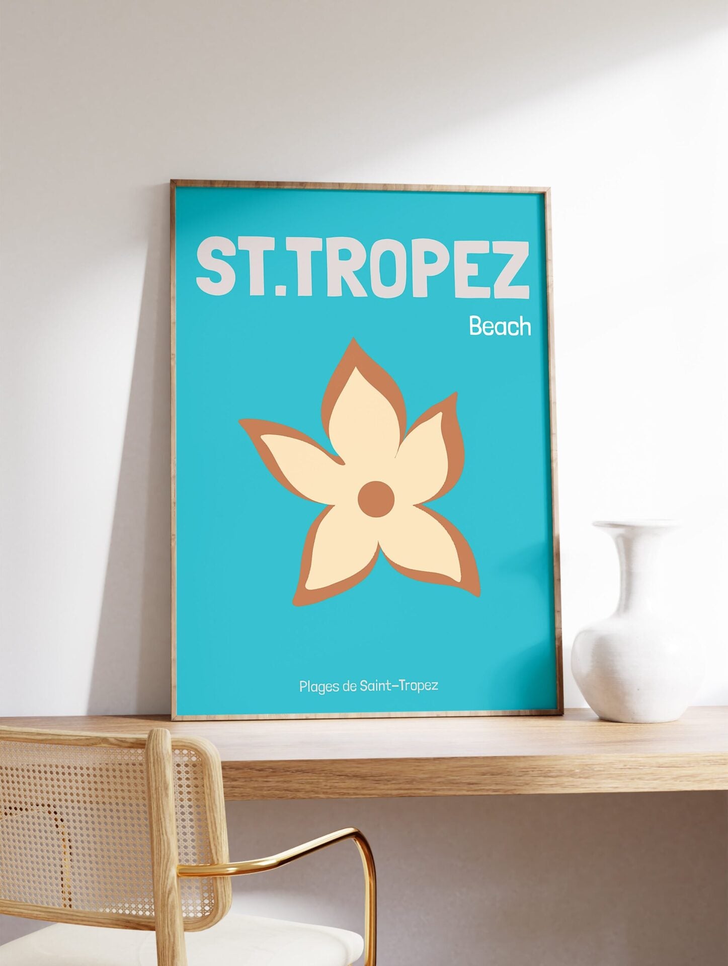 St. Tropez Beach Poster, St. Tropez Travel Print