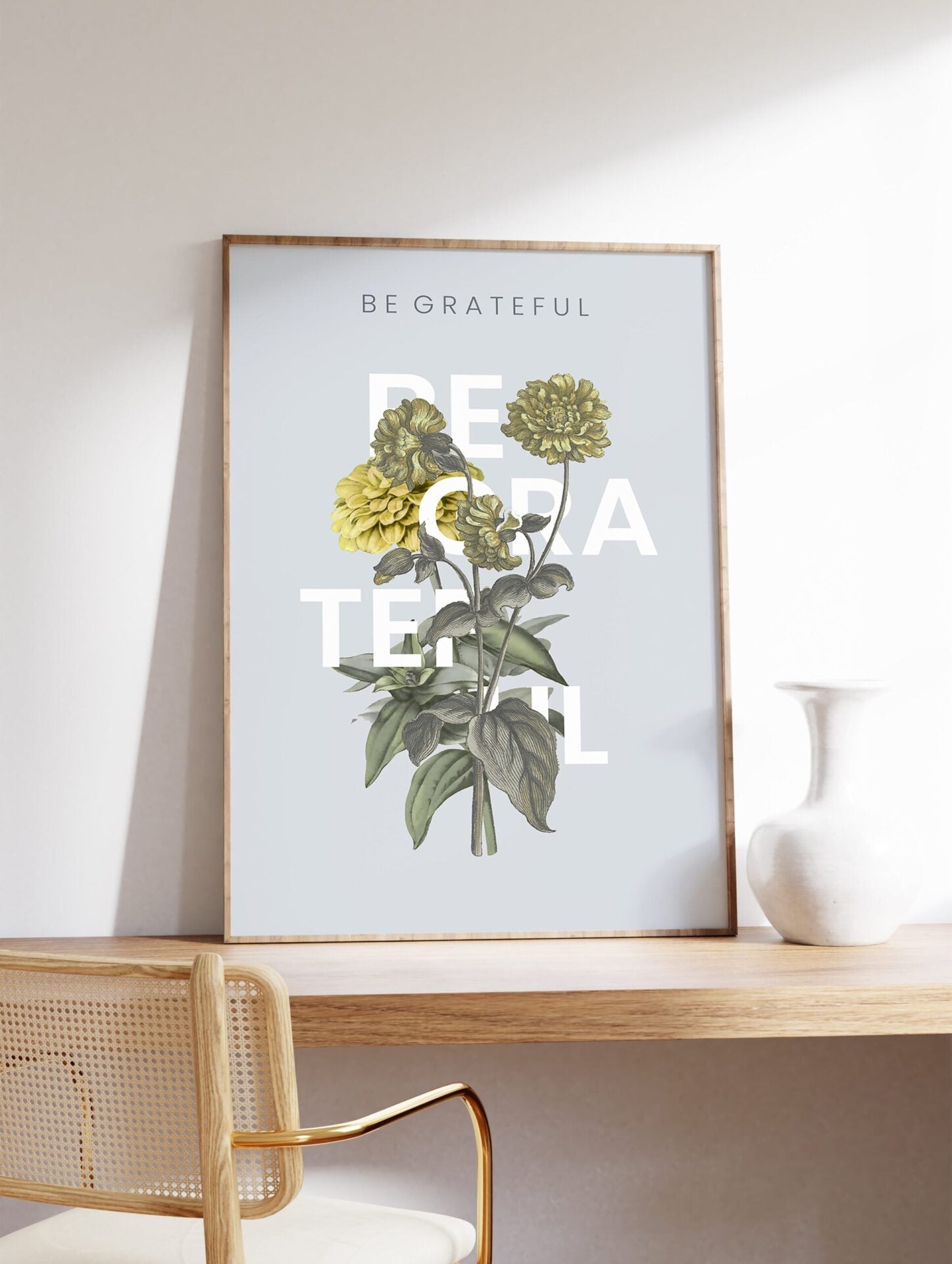 Flower Poster, Floral Typography Print