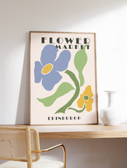 Flower Market Edinburgh Poster, Edinburgh Floral Print