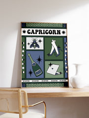 Capricorn Poster, Zodiac Sign Print